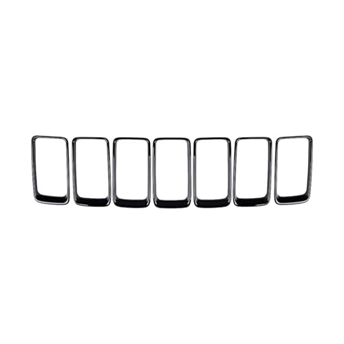 Kit de rejilla delantera negro brillante de 7 piezas para Jeep Grand Cherokee 2014 2015 2016