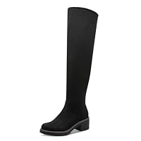 MARCO TOZZI – MARCO TOZZI Damen Overknee Stiefel mit Blockabsatz Vegan, Sc