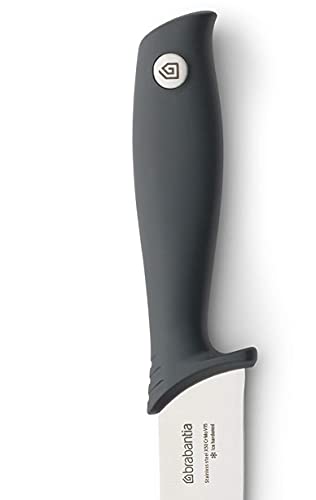 Brabantia Tasty+ Carving Knife (Dark Grey) Hardened Steel Long Blade Kitchen Knife, Ideal for Cutting Cooked Meat, Integrated Finger-Guard, All-Rounder, Sharp Tip, Ergonomic Handle - Image 4