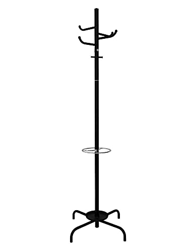 PIQUERAS Y CRESPO 71P Abnehmbare Garderobenständer mit 8 Haken und Schirmständer, schwarz Cover