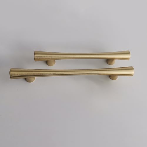 Image of HAORUN 2PCS Metal Modern Cabinet Pulls Brushed Gold Finish 96mm 128mm Drawer Handles (96mm)