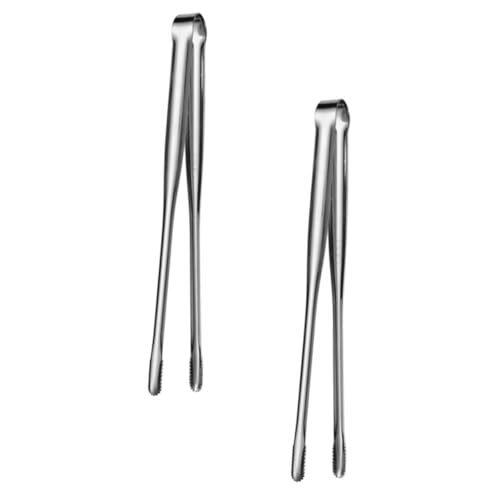 Abaodam 2個 ステンレス製多機能ステーキクランプ 焼肉用バーベキューグリルグ 軽量耐熱滑り止めグリップで家 屋外パーティーに