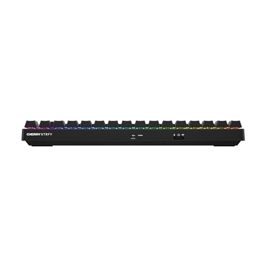 Cherry XTRFY K33 Compact Wireless, Wireless Mem-chanical Gaming-Tastatur, Format 75%, Tastatur für Multi-Geräte, RGB-Beleuchtung, IP54 Staub- & Spritzwassergeschützt, PN-Layout (QWERTY), Schwarz