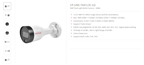 Image of CP Plus 4MP IP Colour Night Vision with Audio(Built in Mice) 3 CCTV Camera Combo Set with (4CH NVR,Outdoor bullete-1Nos,Indoor Dome-2Nos,4+2 Port Port POE Switch,500 GB Hard Drive