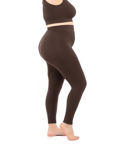 Leggings femme côtelé idéal pour le yoga et le quotidien en microfibre extensible taille haute L/XL