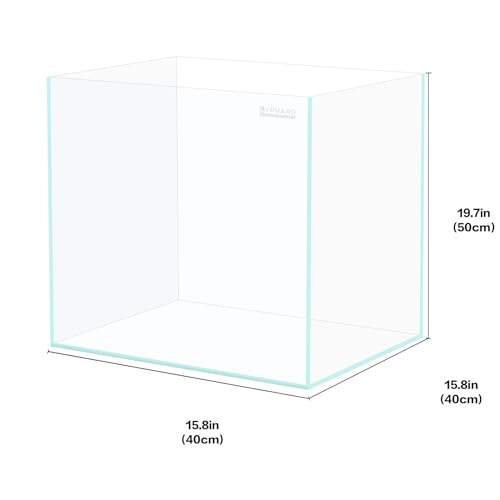 Image of LYPHARD AQUARIUMS 21 Gallon Rimless Aquarium Tall Tank, Ultra Clear Low Iron Big Fish Tank, L15.8xW15.8xH19.7 Glass Thickness 6mm with EVA Foam Leveling Mat