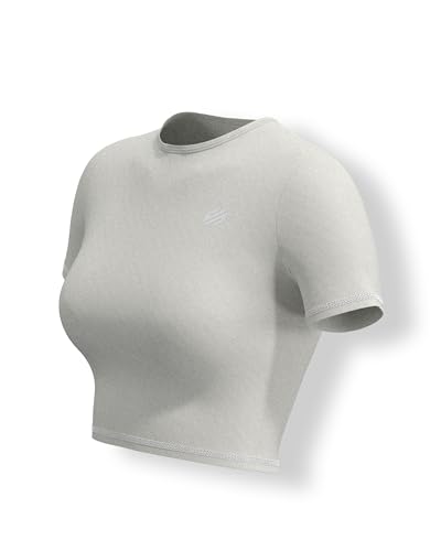 Image of Sfytt Women Gym Crop Top Athletic Yoga Short Sleeve Fitness Tight Tee Outdoor Workout Cropped Tank Tops