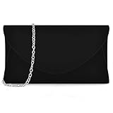 PACETAP Clutch Purses for Women, Elegant Suede Black Evening Bag for Women Formal, Evening Clutch Purses Handbags Casual Crossbody Bag for Wedding Party Cocktail Prom Dinner