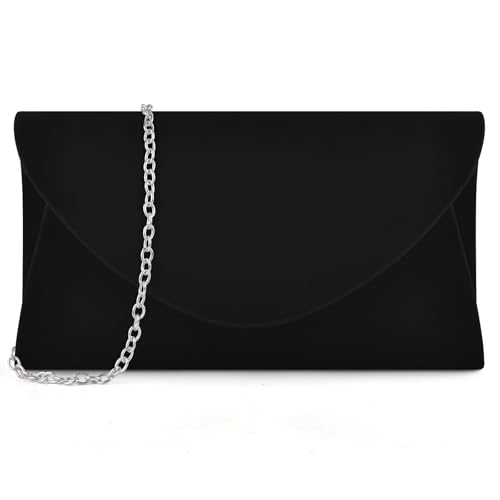 PACETAP Clutch Purses for Women, Elegant Suede Black Evening Bag for Women Formal, Evening Clutch Purses Handbags Casual Crossbody Bag for Wedding Party Cocktail Prom Dinner by PACETAP - Used condition - US$11.90