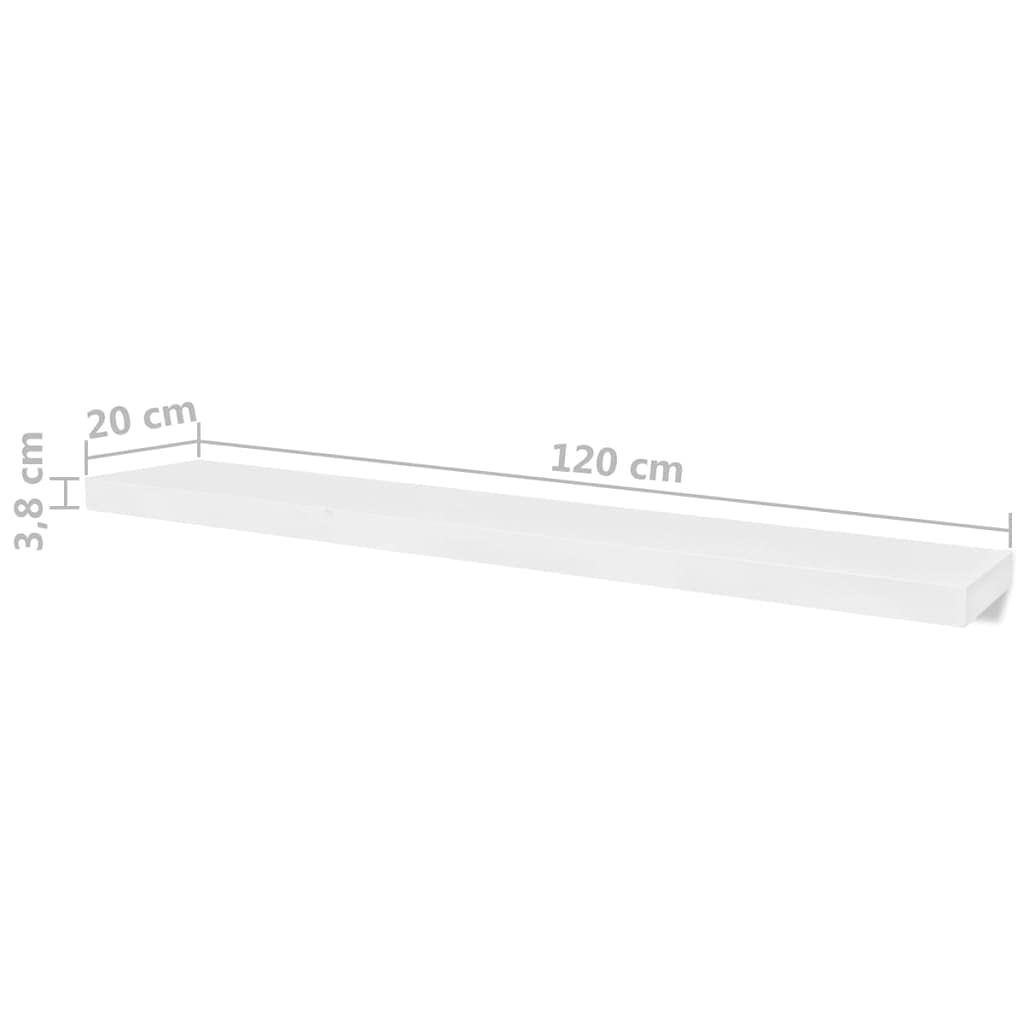 LENA LACED Maximize Space with 4-Piece Wall Shelves, Easy Installation, Invisible Mounting, for Displaying Decor, White