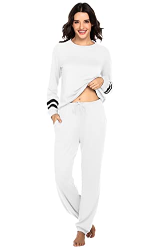 Image of Ekouaer Sweatsuits Womens Loungewear Set Tracksuit Long Sleeve Pajamas Set with Pockets 2 Piece Outfits Lounge Sets