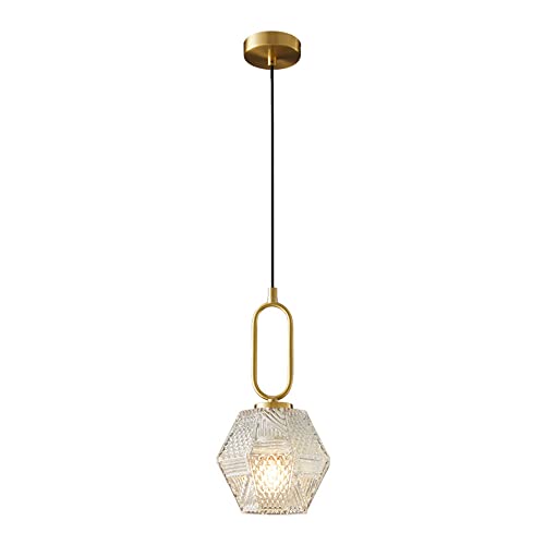 Droplight en verre poétique et suspension en cuivre pour une chambre chaleureuse