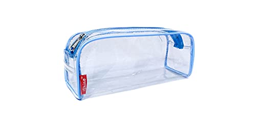 Image of iShine Multipurpose Travel Morning Zipper Pouch for Men and Women Transparent Medium (Pack of 1, Navy Blue)