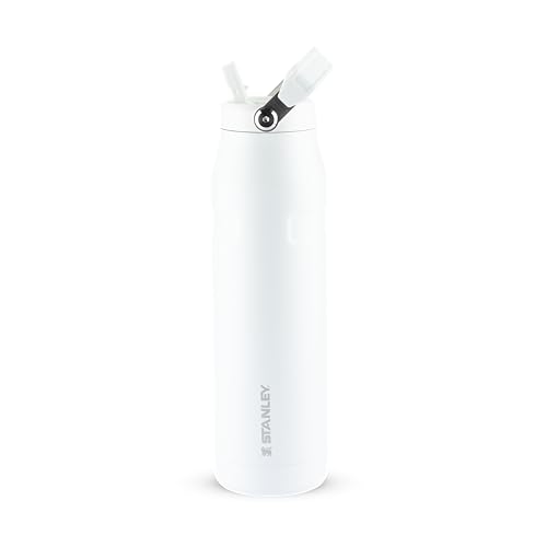 Stanley - Garrafa de Água IceFlow Flip Straw, Canudo Integrado, Abertura Grande, Aço Inoxi...