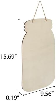 Miniatura 3 de Letrero colgante de madera sin terminar para decoración de pared, 15.69 x 9.56 pulgadas