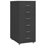 ZXQVLMRS Rollcontainer, Büro Aktenschrank mit 6 Schubladen, Metall