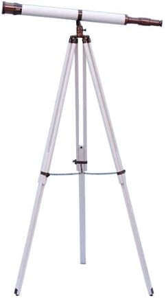 Antique Nautical Brass 39 Inch Floor Standing Telescope with Wooden Tripod Stand Gift Item