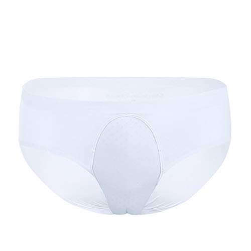 iixpin Bragas Transexual para Hombre Calzoncillos Suave de Algodón para Crossdresser Ocultar Gaff Panty Camel Toe Cintura Media Blanco Small