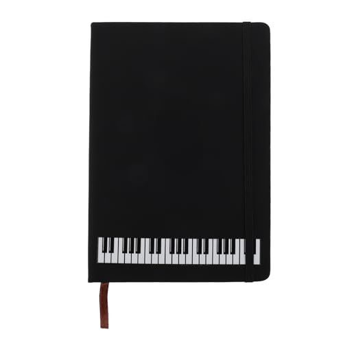 jojofuny Cuaderno de composición musical, tamaño A5, papel liso, para compositores, músicos y cantautores, 96 páginas gruesas, tapa dura de cuero vegano.