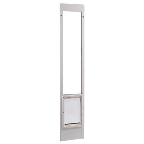 Ideal Pet Products Aluminum Pet Patio Door, Adjustable Height 77-5/8" to 80-3/8", 10-1/2" x 15" Flap Size, White