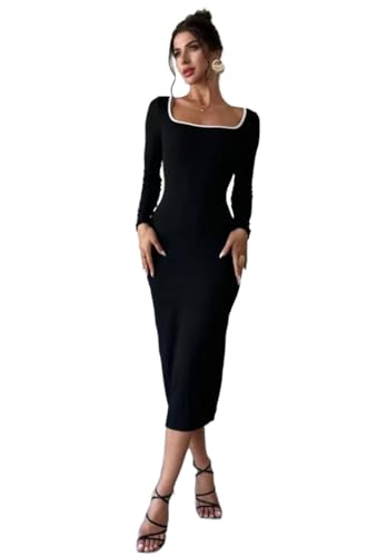 Image of KOTTY Women's Flowy Midi Round Neck Plus Size Dress