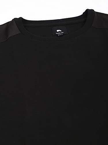 Image of Dennis Lingo Men's Cotton Blend Full Sleeves Panelled Sweatshirt - Regular-Fit, Crew Neck, and Lightweight, Casual Winterwear for Men