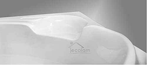 ECOLAM® Badewanne Wanne Eckwanne Eckbadewanne Acryl weiß Finezja 155x95 cm RECHTS + Schürze Ablaufgarnitur Ab- und Überlauf Automatik Füße Silikon Komplett-Set – Bild 8