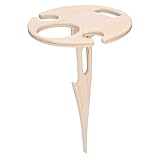 HERCHR Holz-Weintisch für Strand, Klapp-Picknick-Tisch mit Weinflaschen-Glashalter für den Außenbereich, 7,9 Zoll