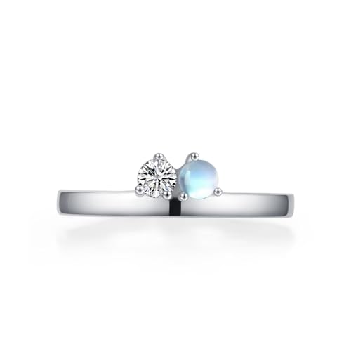 Bague argent 925 femme avec zircone cubique ronde, le cadeau idéal et romantique
