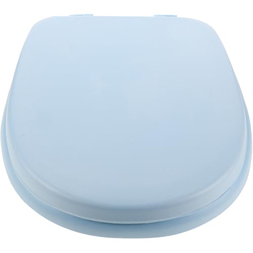 Ciieeo Abattant de Toilette en Mousse Souple Siège Wc Épais et Confortable Couleur Bleu Clair Modèle Grand U Adapté aux Cuvettes Anciennes Accessoire de...