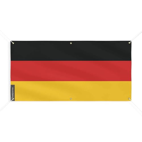 Drapeau de l'Allemagne 6 oeillets grand pavillon allemand 200x400cm taille M