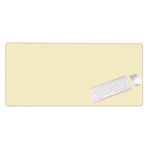 Tapis de Souris Couleur Beige 900x500x3 MM Grand Tapis Souris XXL, Tapis de Bureau sous Main avec Base en Caoutchouc antidérapante, Tapis Souris pour Clavier et Bureau, Decoration Maison S-9927