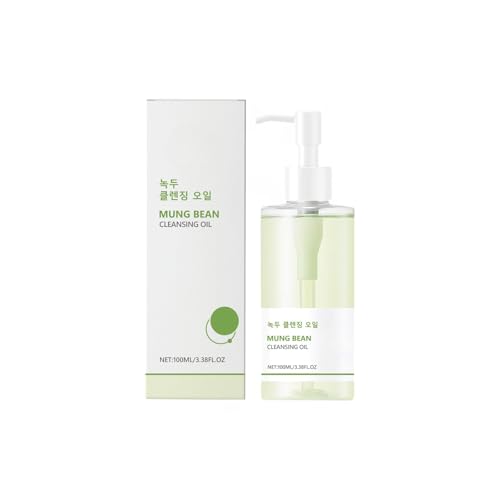 Aceite limpiador de judías verdes con aceite de semilla de jojoba y aceite de semilla de té verde - Removedor de maquillaje suave para una piel lisa y equilibrada - Limpieza profunda, hidratante y