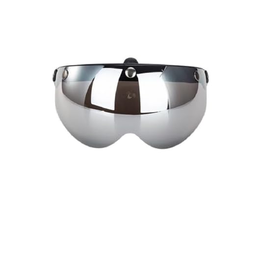 Boxwizard 3 Casco Visiera Universale Visiera Aperta Casco Antivento Protezione Solare Mezza Faccia Retro Visiera Universale Visiera Aperta Casco Parabrezza Moto per Casco per Moto Casco(d'Argento-)