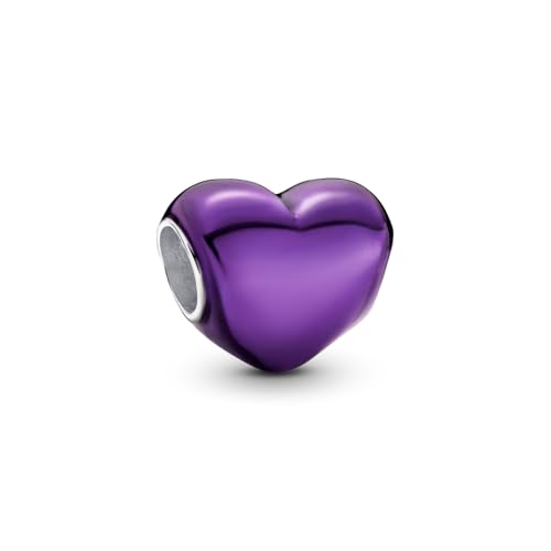 PANDORA Moments Metallic Purple Heart Charm - Sterling Silver Charm with Enamel - Jewelry for Women - Includes Gift Box2