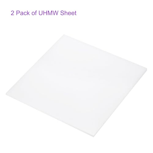 Image of DMiotech 2 Pack 10 x 10 x 0.15 Inch Plastic UHMW Sheets, Ultra High Molecular Weight Polyethylene, Opaque White Polyethylene Board for Automotive, Chemical, Manufacturing, DIY Home Kitchen