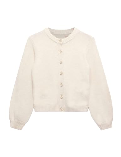 Korebow Womens Cardigan Sweaters Cropped Long Sleeve Button Knit Sweater
