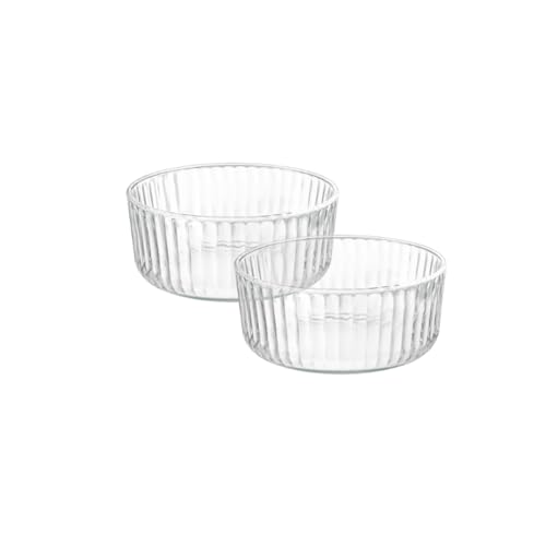 Bormioli Rocco Exclusiva - Mini ciotole da portata, set da 56,7-432,3 g, impilabili, in vetro, con elegante design riflettente, stoviglie italiane, lavabili in lavastoviglie