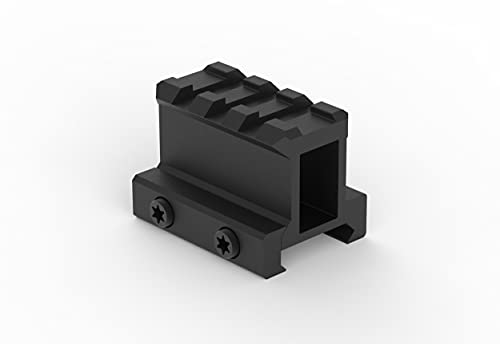 Monstrum Lockdown V3 Picatinny Riser Mount with Recoil Stop Base | 1.5 inch Length | High Profile