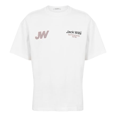 Image of Jack Wills Mens Sporty Initial T-Shirt White M