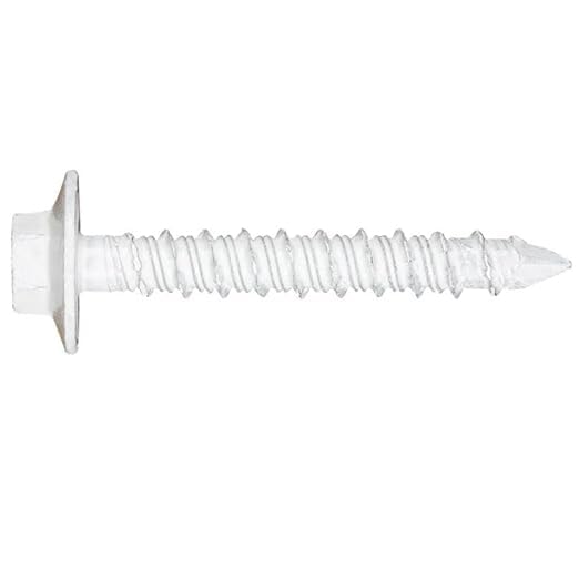 Generic Hex-Flange Concrete Screw Anchors -100 PCS (White, 1/4 X 3 1/4”)