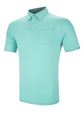 Under Armour Men s Charged Cotton Scramble Golf Polo, Radial Turquoise (482) Radial Turquoise, X-Large
