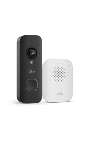 Image of Blink Battery Doorbell 2K+ (newest model) and Blink Chime (newest model) - Wireless video doorbell, 2K resolution, in-home chime, enhanced audio. Required Sync Module not included - (Black)