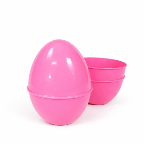 CreaUovo – Cáscara de huevo de Pascua vacía 40 x 30 cm de plástico reutilizable – Recipiente abrible personalizable para rellenar – Idea regalo Pascua (rosa – solo cáscara)