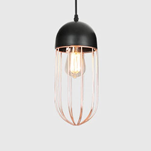 Suspension design en cage de métal noire pour illuminer élégamment votre coin chevet