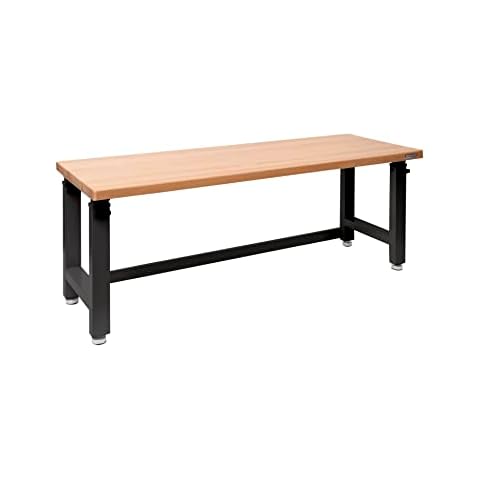 Seville Classics UltraHD Heavy Duty Workbench Table w/Solid Wood Top, 1000 lbs. Weight Capacity Workstation for Garage, Warehouse, Workshop, Granite, 60" W x 24" D x 28.5" to 42" H Desktop Cover