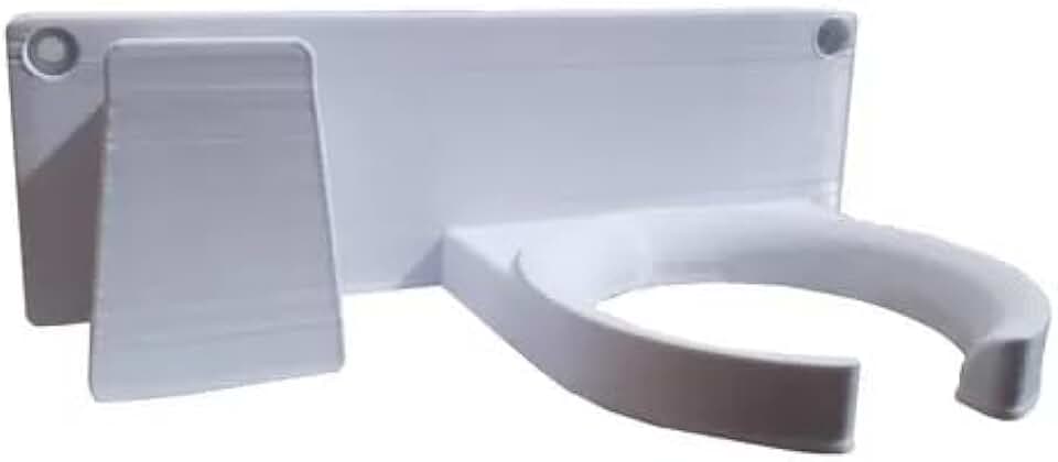 Suporte De Parede P/Secador De Cabelo e Chapinha - Universal C/Parafusos (Branco)