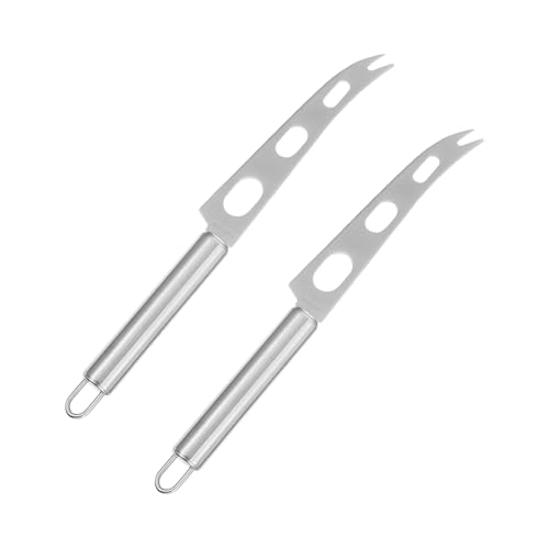 Mobestech 2 pièces Couteau à Fromage Inox et Spatule Racloir Ergonomique Outil de Découpe Beurre et Fromage pour Pâtisserie et