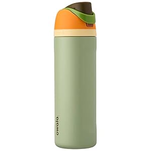Owala FreeSip Insulated Stainless Steel Water Bottle with Straw for Sports and Travel, BPA-Free, 24-oz, Orange/Green (Camo Cool)