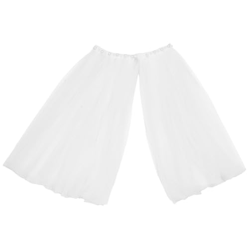 renvena Lace Tulle Shawl Wrap Wedding Dress Cover Up with Faux Pearl Embroidered for Women2